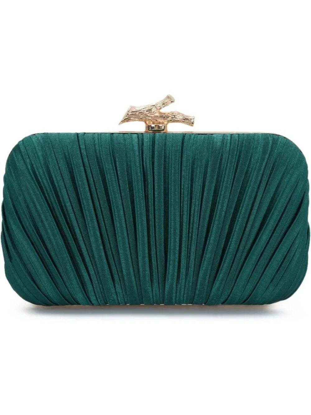 👜 Women's Green Evening Bag Pleated Clutch Bag with Chain for Wedding Party